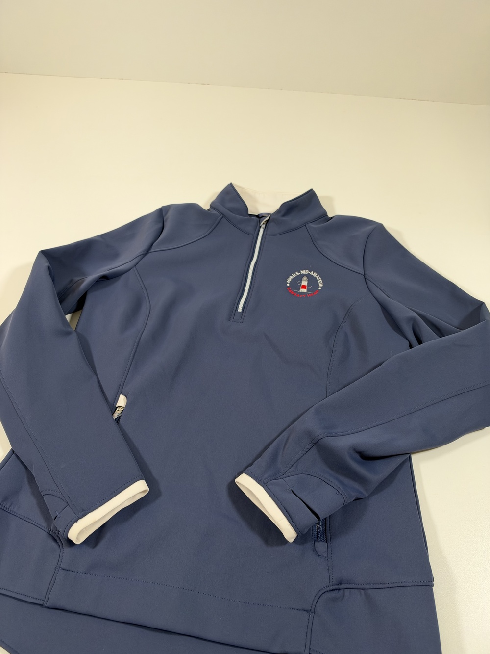 Zero Restriction Pullover Jacket Mens M Blue 1/4 Zip Golf Softshell Sankaty Head